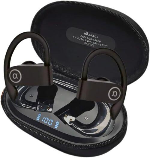 51PLrVYyLcL._AC_SL1000_.jpg Fone de Ouvido, Bluetooth 5.4, IPX5 à Prova D'Água, 45h de Bateria, Com Microfone Embutido