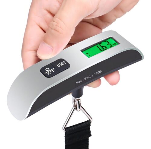 51dGVIVWJyL._SL1200_.jpg Balança para Mala de Viagem Digital Portátil para Bagagens Pescaria até 50Kg