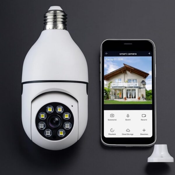 610WqgEMyuL._AC_SL1024_.jpg Câmera Segurança IP Lâmpada WiFi Full HD 1080p com Visão Noturna Infravermelho