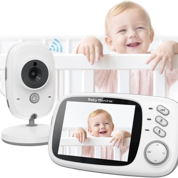Babá Eletrônica, Câmera para Bebês com Tela de 3.2", Visão Noturna 10M Infravermelha
