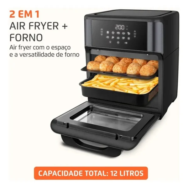 D_NQ_NP_2X_826870-MLA109507579730_042026-F.webp Fritadeira Elétrica AFON-12L-BG Forno Oven 12 Litros
