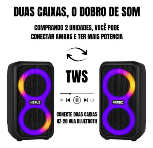 Caixa de Som Bluetooth Caixinha Grande 2 Altos Falantes