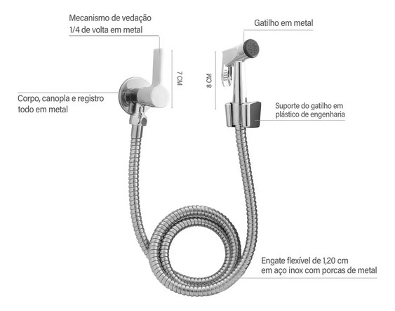 bWVyY2Fkb19saXZyZXxEdWNoYSBIaWdp-2-1.jpg Ducha Higiênica de Metal Cromado Luxo para Banheiro