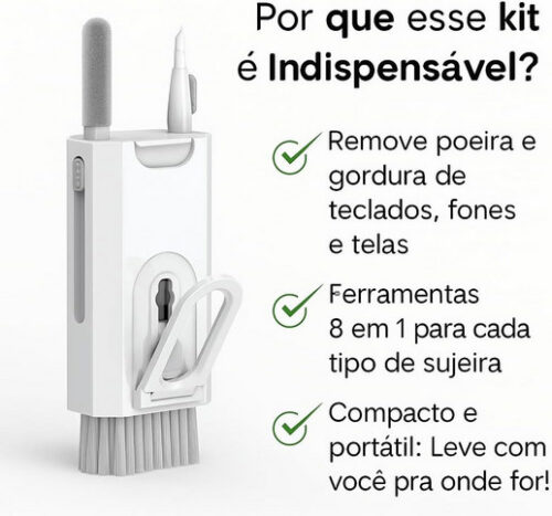 YW1hem9ufEtpdCBkZSBMaW1wZXphIHBh-1.jpg Kit de Limpeza para Eletrônicos 8 Portátil e Multifuncional