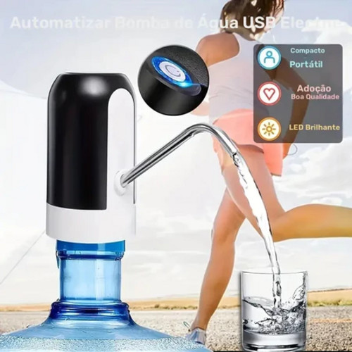 BombaElétricaDeGalãoUniversalComCarregamentoUSBParaGalãoGarrafão